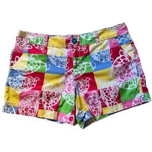 Lilly Pulitzer Callahan Rollin’ Turtles Patchwork Shorts Size 0